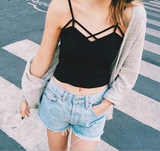 Sexy Criss Cross Bralette Seamless Cami Bra Tank Top