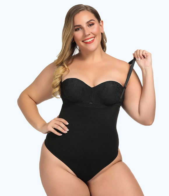 Sexy Plus Size Zip Thong Bodysuit Waist & Stomach Shaper