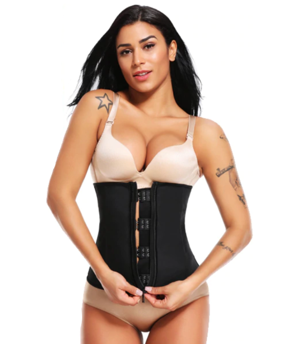 Latex Triple Hook Zippered Body Shaper! - 