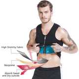 Men's Waist Training Zipper Sauna Vest - Burn Fat and Tone Up Fast!