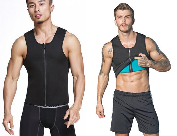 Men's Waist Training Zipper Sauna Vest - Burn Fat and Tone Up Fast!