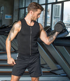 Men's Waist Training Zipper Sauna Vest - Burn Fat and Tone Up Fast!